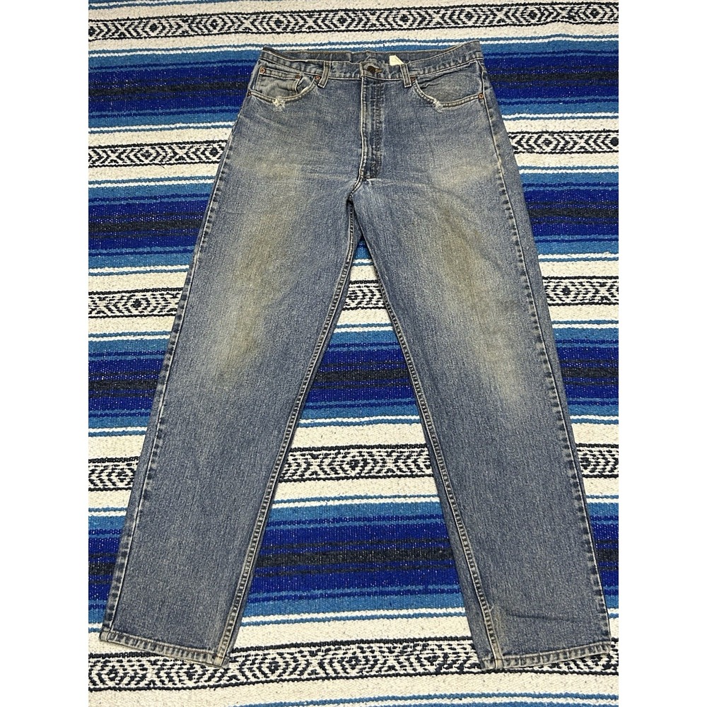 Vintage Levi's 554 Jeans Mens 36x34 Made USA Relaxed Fit Faded Distressed Denim